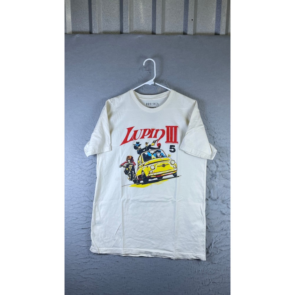 BoxLunch Lupin III T-Shirt Mens Large Cream Excellent Anime Graphic Tee